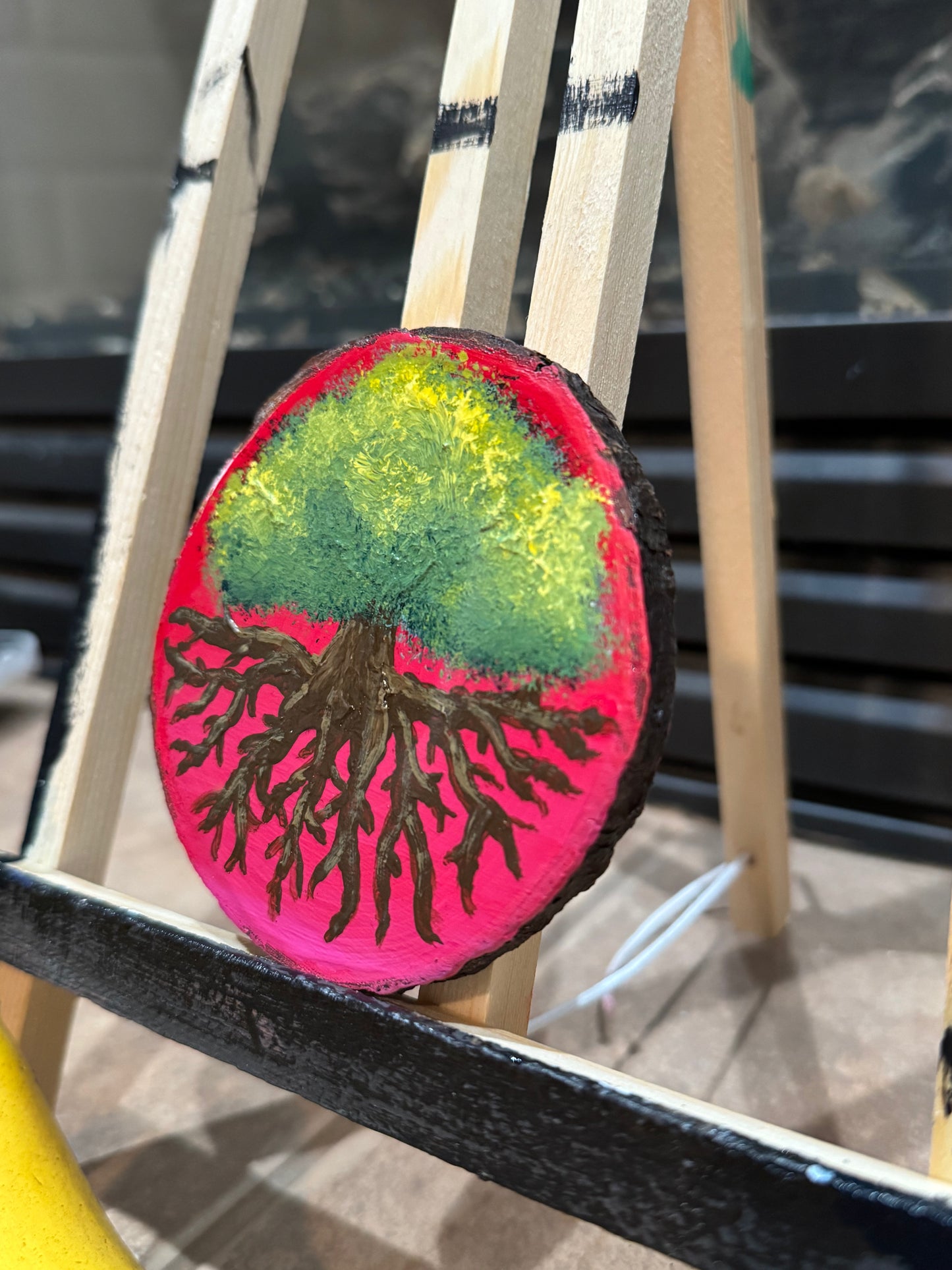 Fluorescent Green Tree Medallion