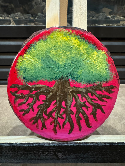 Fluorescent Green Tree Medallion