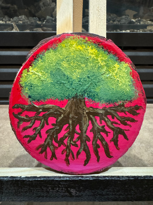 Fluorescent Green Tree Medallion